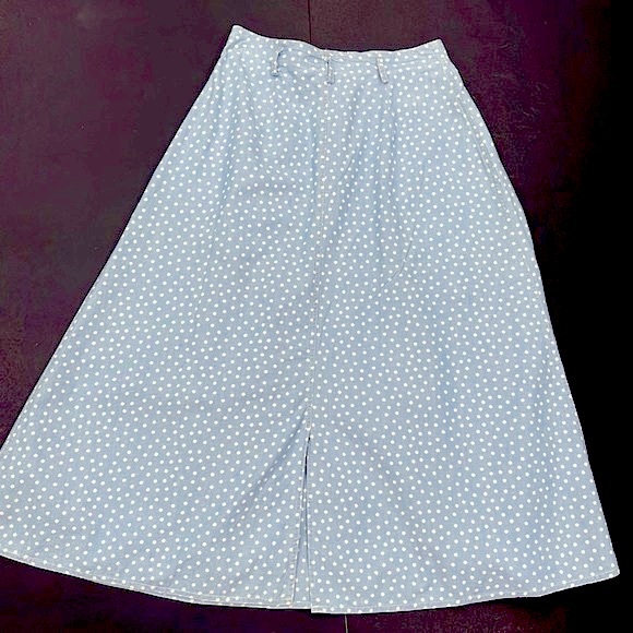 Vintage 90s Polka Dot Liz Wear Flared Skirt - Picture 10 of 16